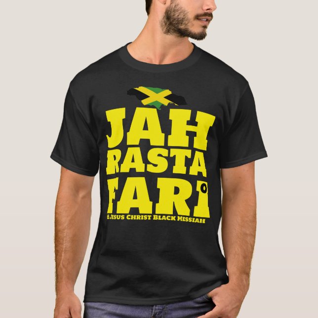 JAH RASTAFARI Y BLACK MESSIAH Camiseta básica oscu (Anverso)
