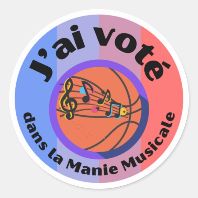 ¡J'ai voté! Pegatina Genérico Manie Musicale (Anverso)