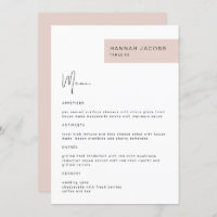 JALAINE Modern Rubor Nombre de invitado Menú de ce