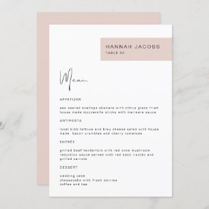 JALAINE Modern Rubor Nombre de invitado Menú de ce