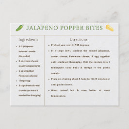 Jalapeno Popper Bites Tarjeta de Receta de Acción