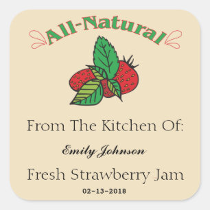 Jam de fresa de personalizable - Etiquetas de gela