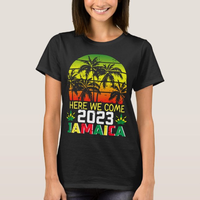 Jamaica 2023 Aquí Venimos camisetas de mujeres (Anverso)