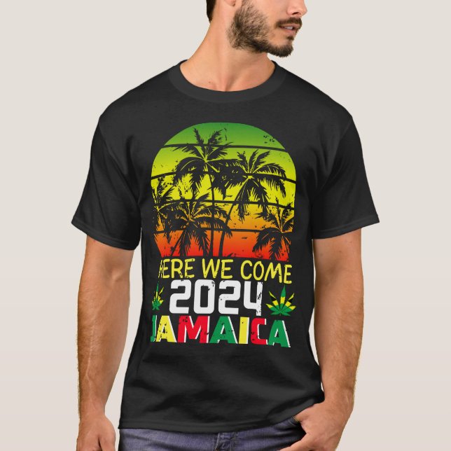 Jamaica 2024 Aquí Vamos Camiseta Masculina (Anverso)