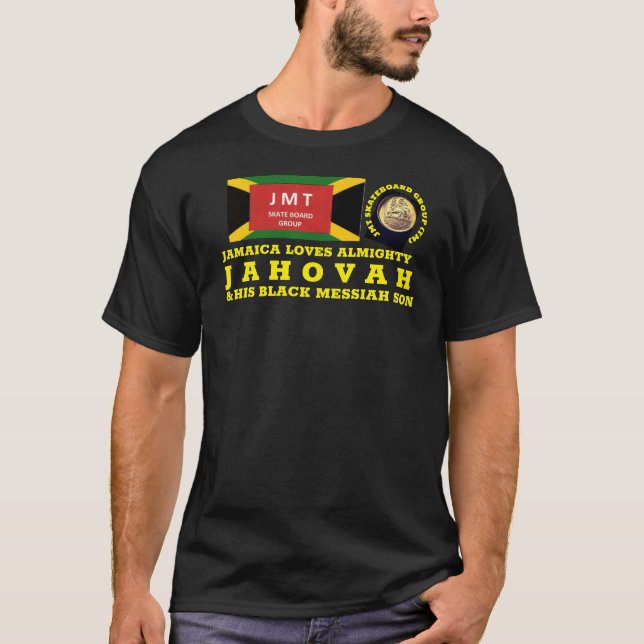 JAMAICA AMA A JAHOVAH Camiseta Oscura Básica (Anverso)
