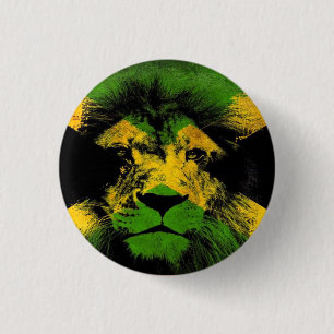 Jamaica ama al león Rastafari Reggae botón rasta