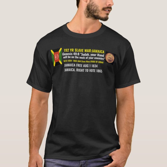 JAMAICA LIBRE. 1 AGO. 1834. Camiseta oscura básica (Anverso)