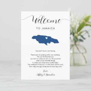 Jamaica Map Boda Bienvenida a Itinerario y Carta