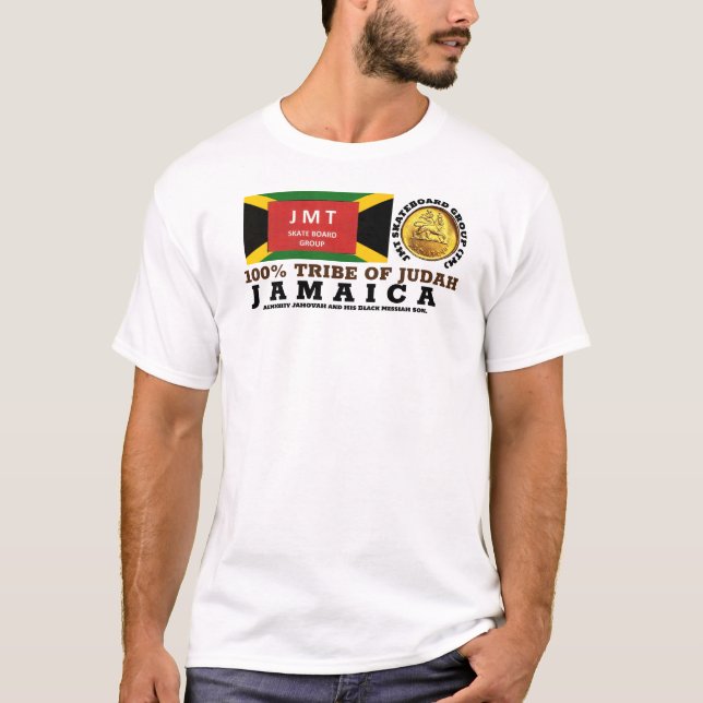 JAMAICA/MESSAH NEGRO/JAH Camiseta básica masculina (Anverso)