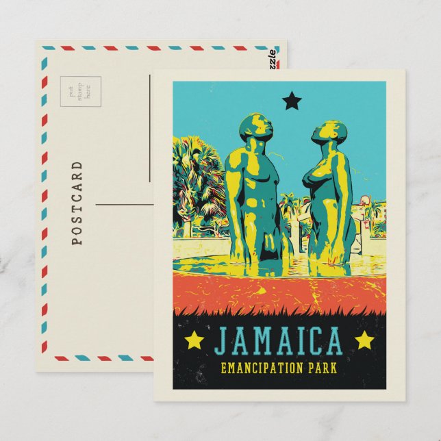 Jamaica, Parque de la Emancipación, postal del Car (Anverso / Reverso)