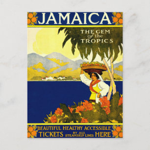 Jamaica, Póster de viaje vintage Tarjeta postal