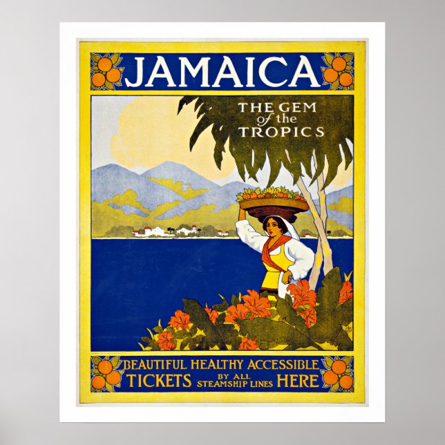 Jamaica: Posters de viajes de época (Frente)