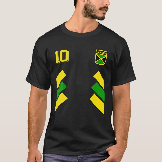 Jamaica Soccer Jamaican Football Stripes 10 Jersey (Anverso)