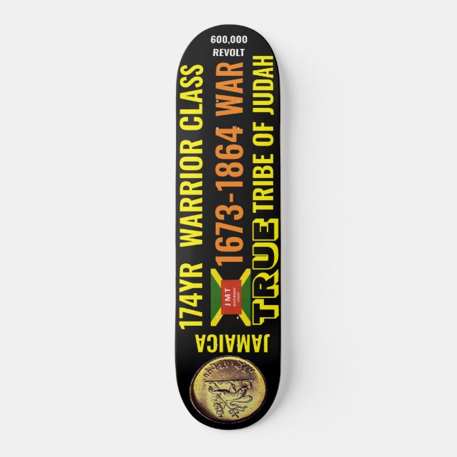 JAMAICA VERDADERA TRIBU DE JUDAH 174YR Skateboard (Anverso)