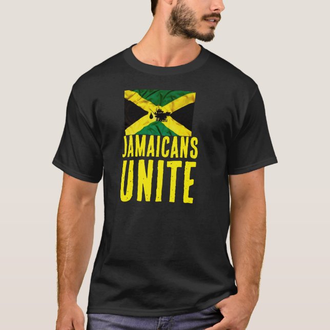 JAMAIQUINOS UNEN Camiseta oscura básica (Anverso)