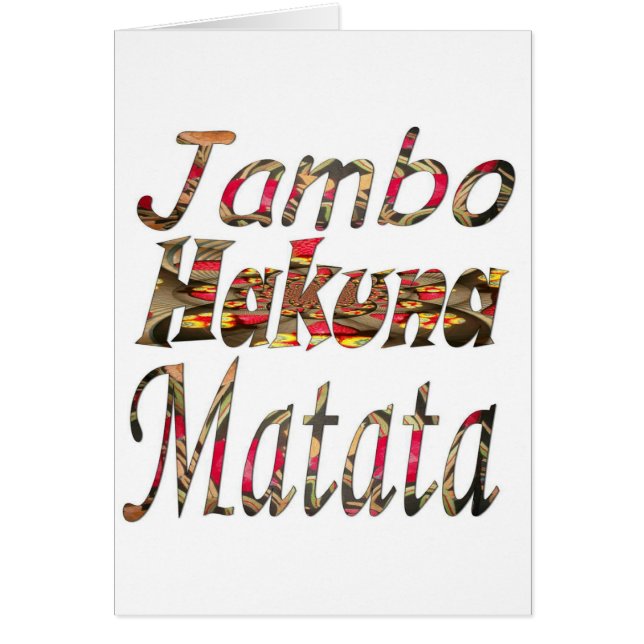 ¡Jambo! Hakuna Matata (Frente)