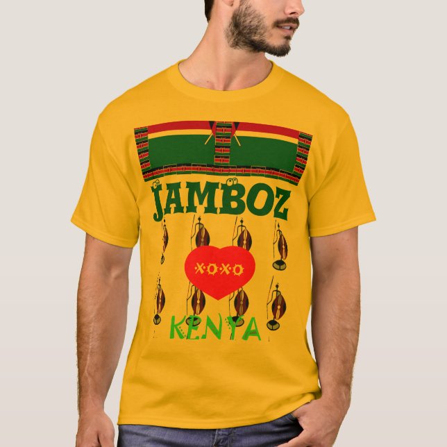 Jambo Hakuna Matata Amo la camiseta XOXO de Kenia (Anverso)