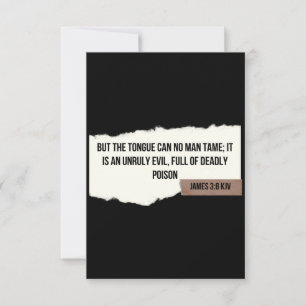 James 3:8 KJV Biblia Verse tarjeta de felicitación