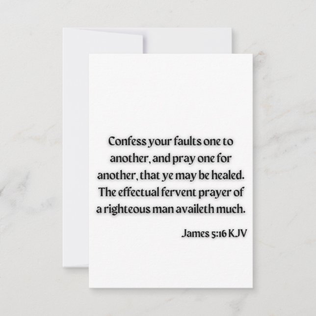 James 5:16 KJV Bible Scripture Tarjeta de Saludo (Anverso)