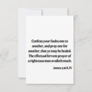 James 5:16 KJV Bible Scripture Tarjeta de Saludo