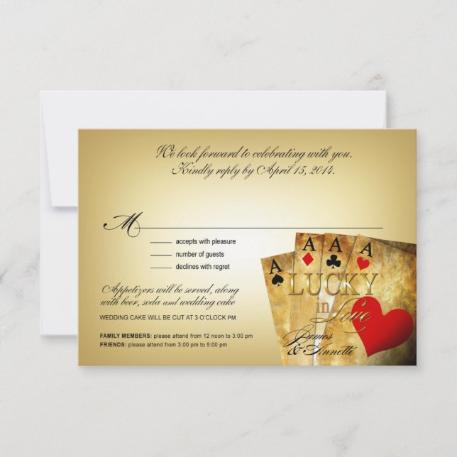 James & Annette Vegas METALLIC CHAMPAGNE RSVP (Anverso)