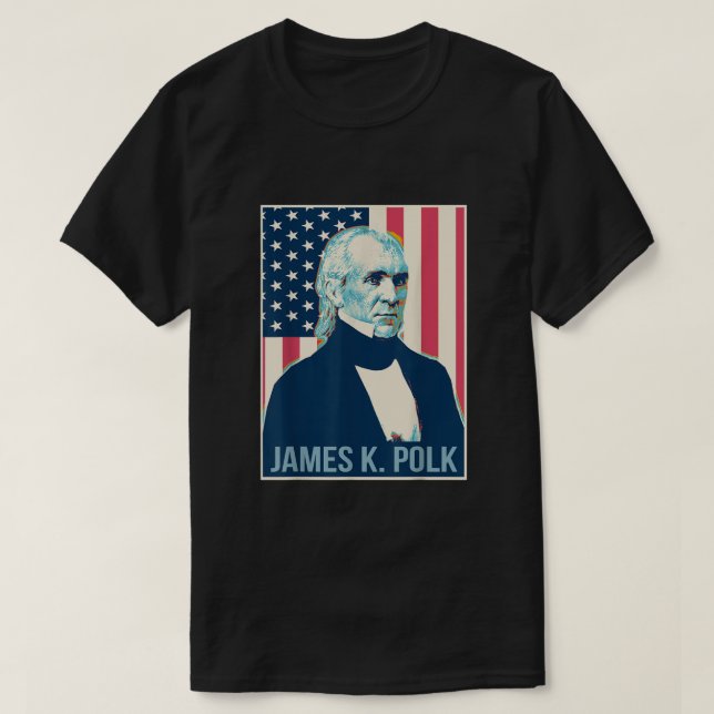 James K Polk Presidente Camisa de la Bandera de Es (Diseño del anverso)