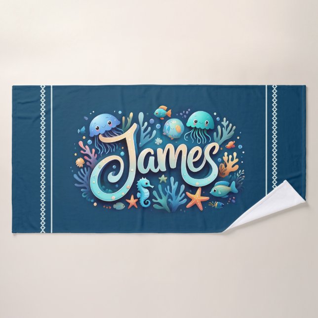 James Personalizado Ocean Jellyfish Submarino (Toalla de baño)