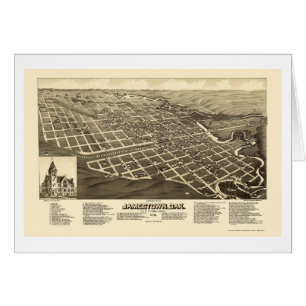 Jamestown, mapa panorámico del ND - 1883