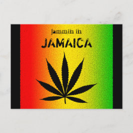 Jammin en Jamaica postal de rasta de reggae negro