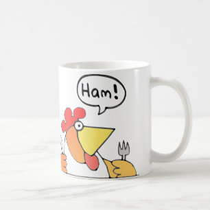 Jamón del dibujo animado y taza del desayuno del