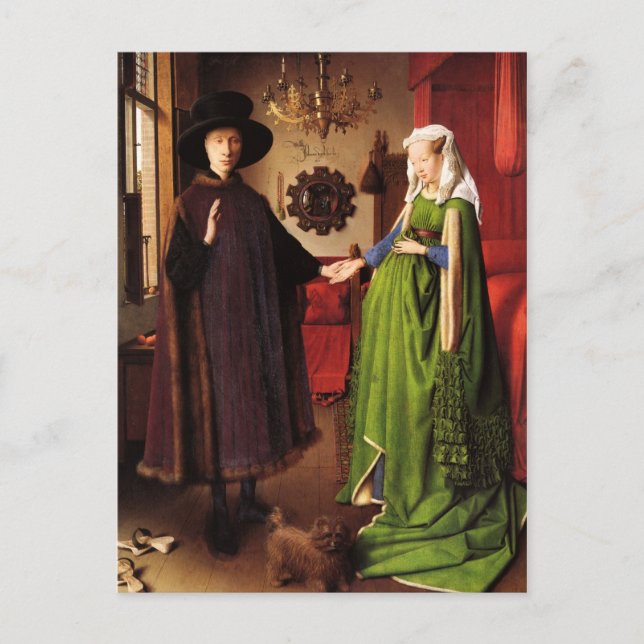 Jan van Eyck: Postal del retrato de boda de (Anverso)