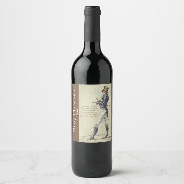 Jane Austen Mr Darcy Etiqueta Personalizada de Vin (Anverso)