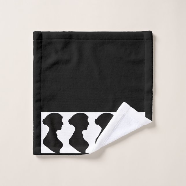 Jane Austen's Silhouette on Black (Toallita)