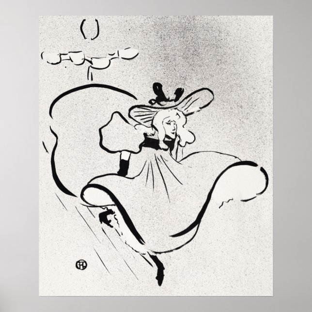 Jane Avril, de arte blanco y negro, por Toulouse L (Frente)