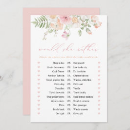 JANE Rubor Pink Floral Prefiere Tarjeta De Juego