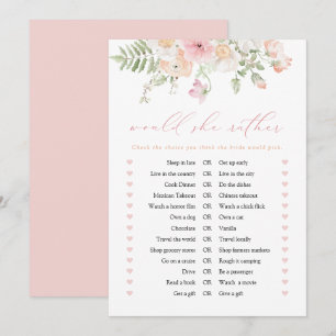 JANE Rubor Pink Floral Prefiere Tarjeta De Juego