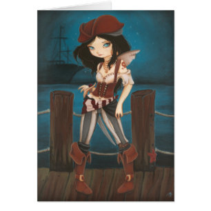 Jane - tarjeta de hadas del pirata de la fantasía