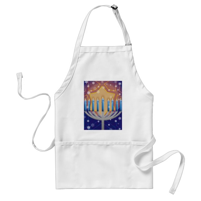 Jánuca Menorah y delantal de la cocina de la (Frente)