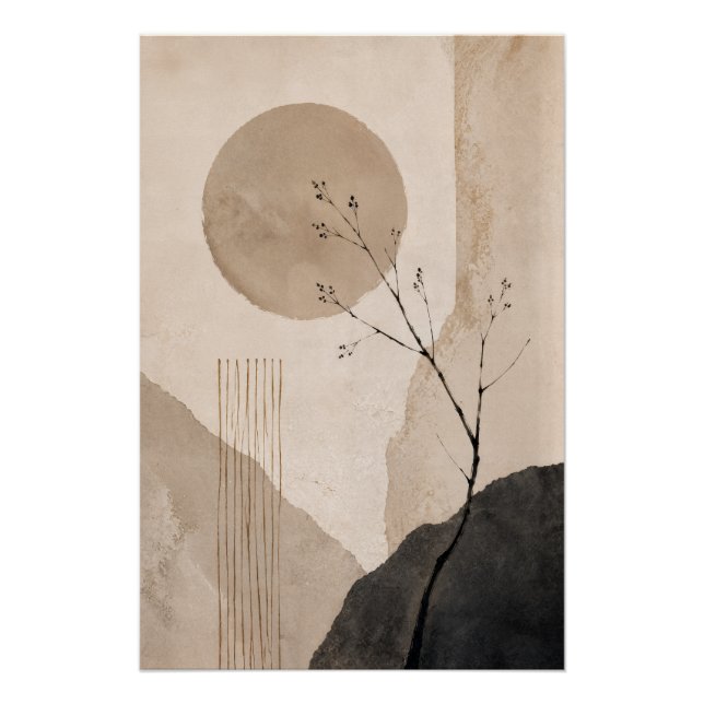 Japandi Landscape Wall Art Poster (Anverso)