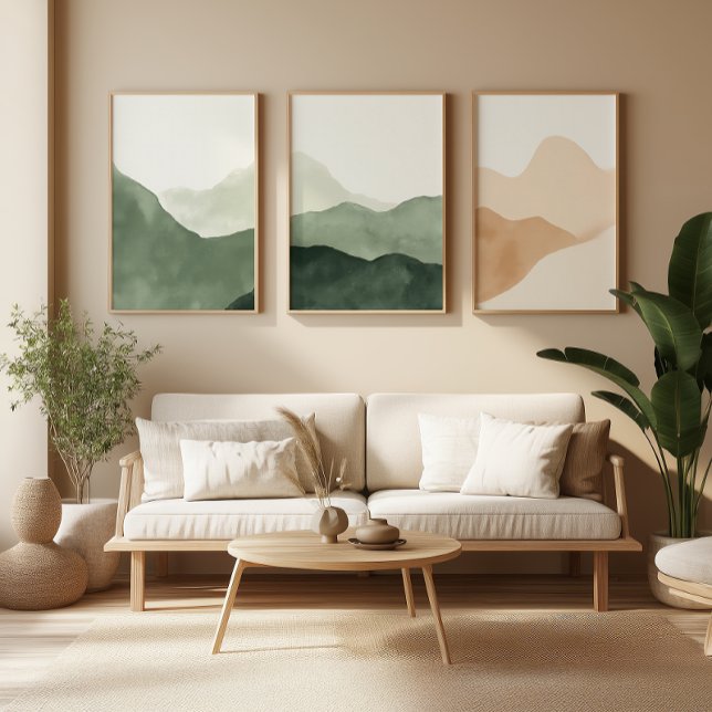 Japandi Sage Green Floral Art | Zen Wall Print Set (Subido por el creador)