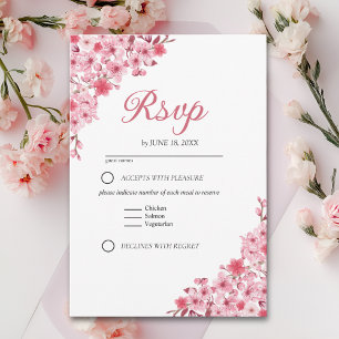 Japanese Blossom Wedding – Pink Floral RSVP