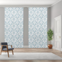 Japanese Floral Pattern in Soft Blue and White