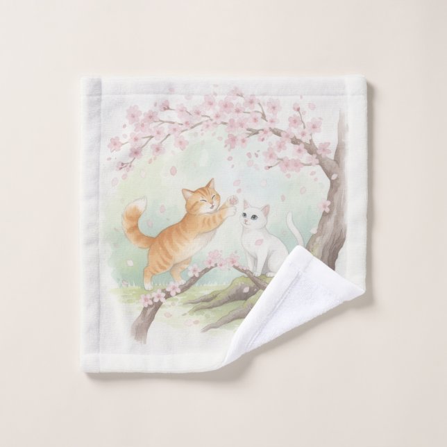 Japanese Garden Kittens & Cherry Blossoms (Toallita)