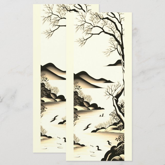 Japanese Landscape Ink Art No3 (Anverso / Reverso)