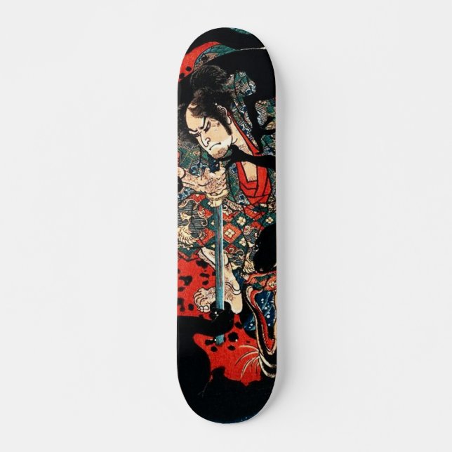 Japanese ukiyoe art skateboard (Anverso )