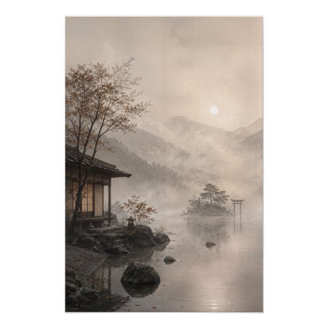 Japanese Zen Lake Wall Art Poster (Anverso)