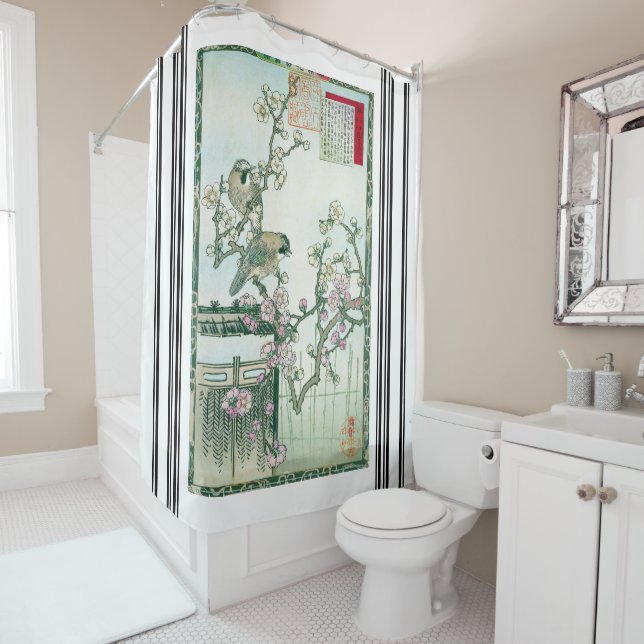 Japón Bairei Jay Aves Plum Blossom Cortina de Duch (In situ)