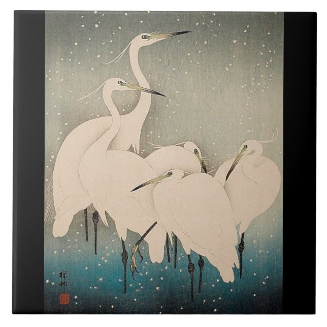 Japón crece en azulejos de la cerámica de las aves (Frente)