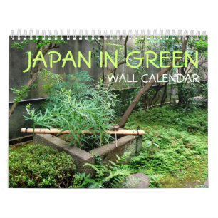 Japón en el calendario de la pared verde