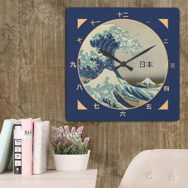 Japón: Gran ola del reloj kanagawa vintage kanji